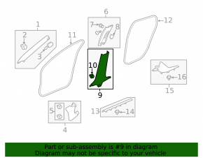 Накладка центральной стойки нижняя левая Honda Civic X FC 16-21 4d черн, царапина