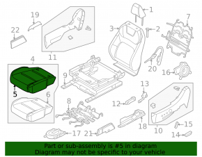 Водительское сиденье Nissan Ariya 23-26 с airbag, электрическое, подогрев, кожзам черный с вставкой алькантары, ожог