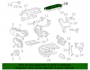 Крышка клапанная задняя 3MZ-FE Toyota Highlander 08-13