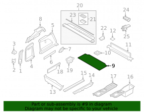 Пол багажника BMW X5 F15 14-18 черный под 3 ряда