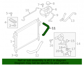 Патрубок охлаждения верхний Ford Mustang mk6 15-17 3.7