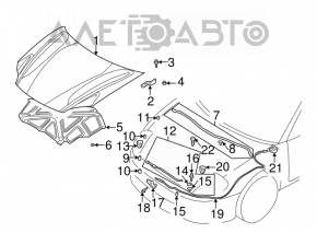 Петля капота левая Mitsubishi Galant 04-12