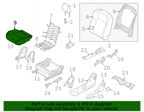 Водительское сидение Nissan Rogue 21-22 без airbag, механическое, ткань черная US built