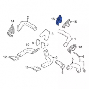 Воздуховод торпеды центральный Ford Focus mk3 15-18 рест