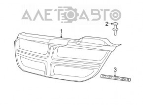 Решетка радиатора grill Dodge Journey 11-20 хром с эмблемой