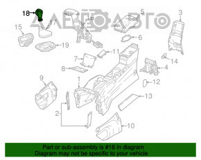 Ручка АКПП Fiat 500X 16-18 кожа черная