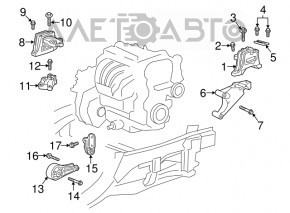 Кронштейн подушки АКПП левый Chevrolet Equinox 18-21 6T40 MNH