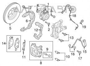 Диск тормозной передний левый Ford Edge 15-18 315/32мм
