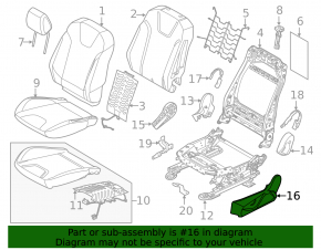Накладка управления пассажирским сиденьем Ford Focus mk3 15-18 черная, потерта, царапины