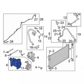 Компрессор кондиционера Ford Mustang mk6 15-23 2.3T