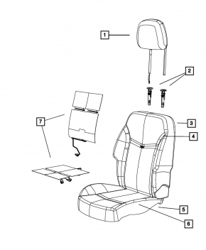 Водительское сидение Chrysler 200 11-14 без airbag, кожа черн