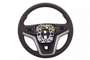 Руль голый Chevrolet Malibu 13-15 резина, коричневый, с накладкой, без кнопок, потерт