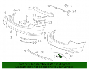Reflector bara spate dreapta pentru Acura TLX 18-20