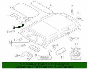 Ручка потолка правая Mini Cooper F56 3d 14-24 сер