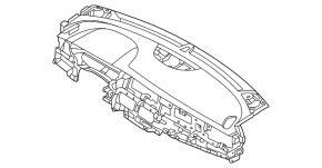 Panoul frontal al bordului fără AIRBAG Kia Niro 20-22 negru