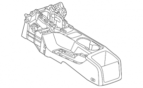 Консоль центральная подлокотник и подстаканники Ford Focus mk3 11-14 подстакан поперек, черн, царапины
