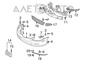 Нижняя решетка переднего бампера Mazda6 03-05