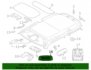 Плафон освещения передний Mini Cooper F56 3d 14-24 под люк