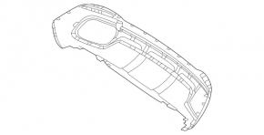 Губа заднего бампера Mercedes X167 GLS 450 580 24-26 AMG pkg, без фаркопа