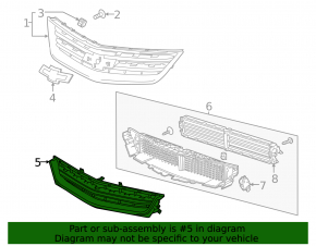 Нижняя решетка переднего бампера Chevrolet Impala 14-19