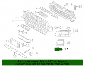 Накладка левой решетки переднего бампера Audi Q7 16-19 под радар