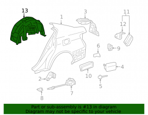 Подкрылок задний левый Lexus GS300 GS350 GS430 GS450h 06-11
