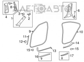 Capac prag interior fata stanga Lexus ES350 07-12 negru