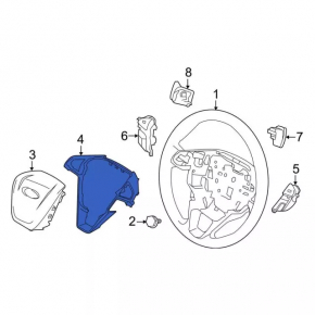 Накладка руля Ford Edge 19-24 хром, царапины