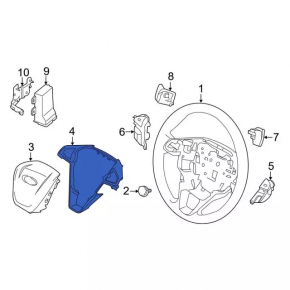 Накладка руля Ford Edge 19-24 хром, царапины