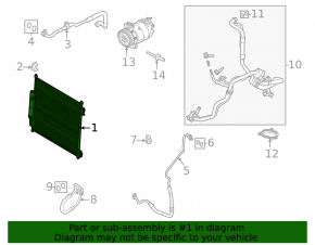 Radiator condensator aer condiționat Land Rover Discovery 17-24 2.0T