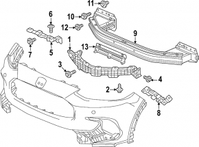 Кронштейн переднего бампера центральный Honda HR-V 23-26