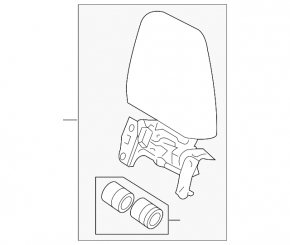 Tetiera spate stanga randul 3 Toyota Highlander 20-22 piele neagra