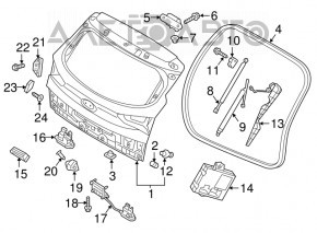 Buton de deschidere portbagaj exterior pentru Hyundai Tucson 16-18