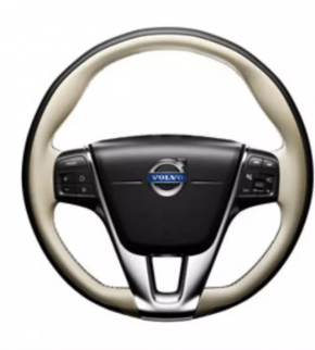 Руль голый Volvo XC60 18-26 кожа черно-серая без подогрева