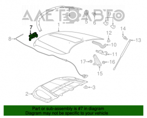 Замок капота Jeep Grand Cherokee WK2 11-22