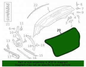 Уплотнитель крышки багажника Audi A6 C8 19-24