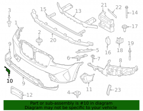 Заглушка буксировочного крюка переднего бампера BMW X3 G01 22-24