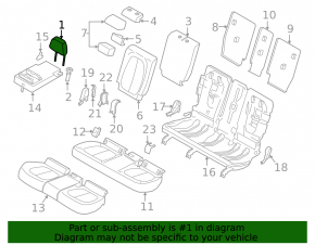 Подголовник 2 ряда левый BMW X1 F48 16-22 кожа черный