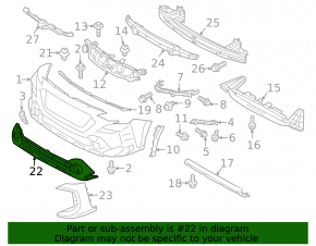 Grilă inferioară bară față Subaru Outback 2023-2025