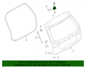 Петля двери багажника левая Mitsubishi Outlander 14-21