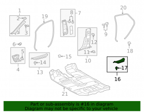 Накладка порога задняя правая Lexus RX350 RX450h 10-12 серая