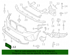 Площадка под номер передняя BMW X3 G01 22-24