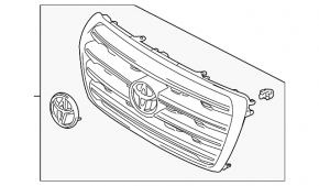 Решетка радиатора grill Toyota Land Cruiser 08-15