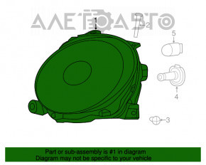 Фара передняя правая Fiat 500 12-19