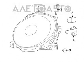 Фара передняя правая Fiat 500 12-19