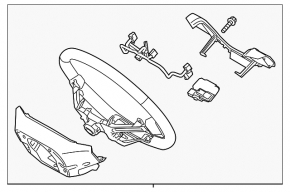 Volanul gol al lui Kia Sorento 14-15, piele restaurată