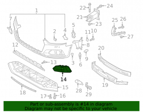 Grilă bara față dreapta Audi A5 F5 19-19 fără radar, neagră, S-Line