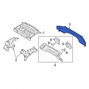 Задняя панель Ford Focus mk3 11-18 4d в сборе 2 части