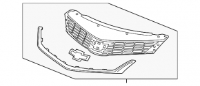 Решетка радиатора grill Chevrolet Cruze 16-