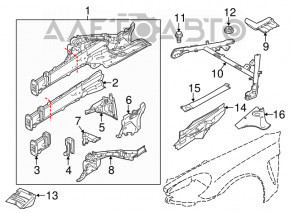Накладка подкапотная передняя левая Porsche Panamera 14-16